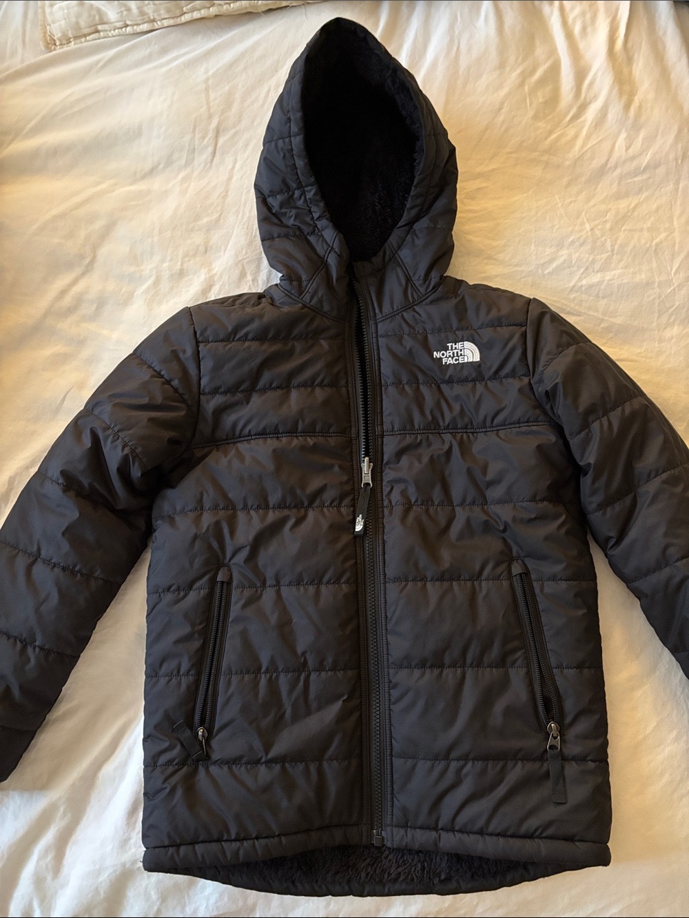 The North Face Kids Black Quilted Hooded Puffer Jacket